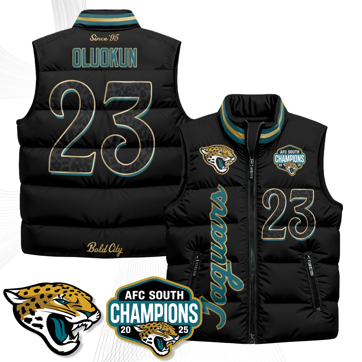 Jacksonville Jaguars 2026 Rivalries Puffer Vest - Printed