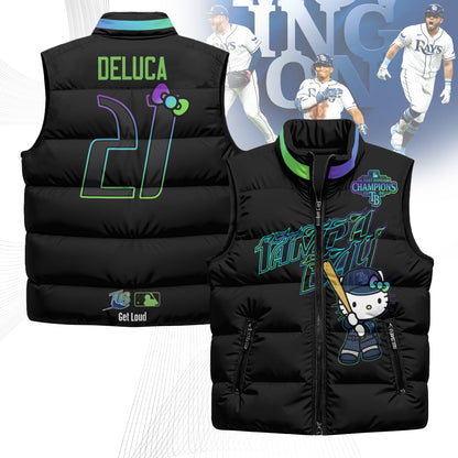 TB x Meow KT 2026 AL East Champs Puffer Vest - Printed