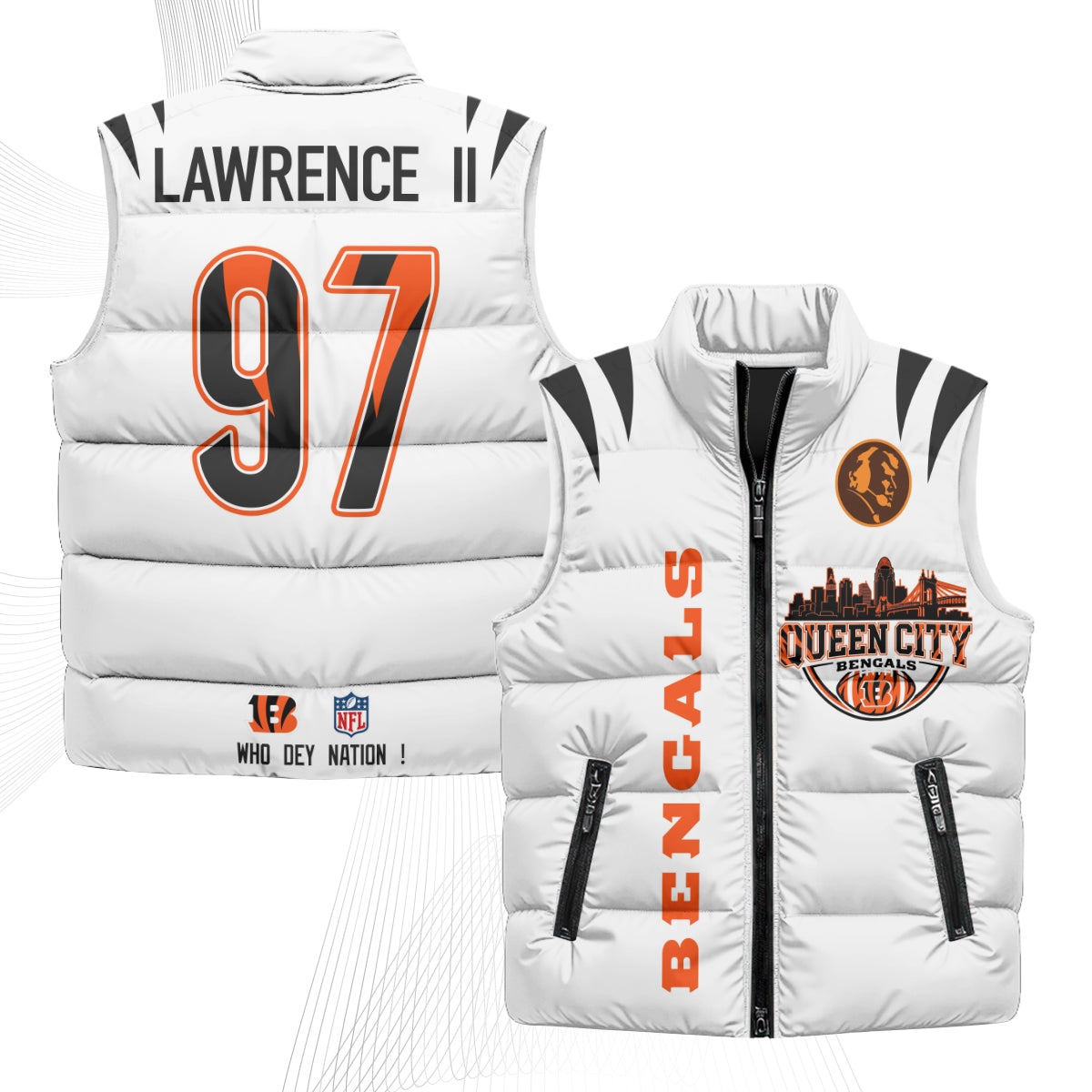 CIN John Madden Patch Puffer Vest - Printed