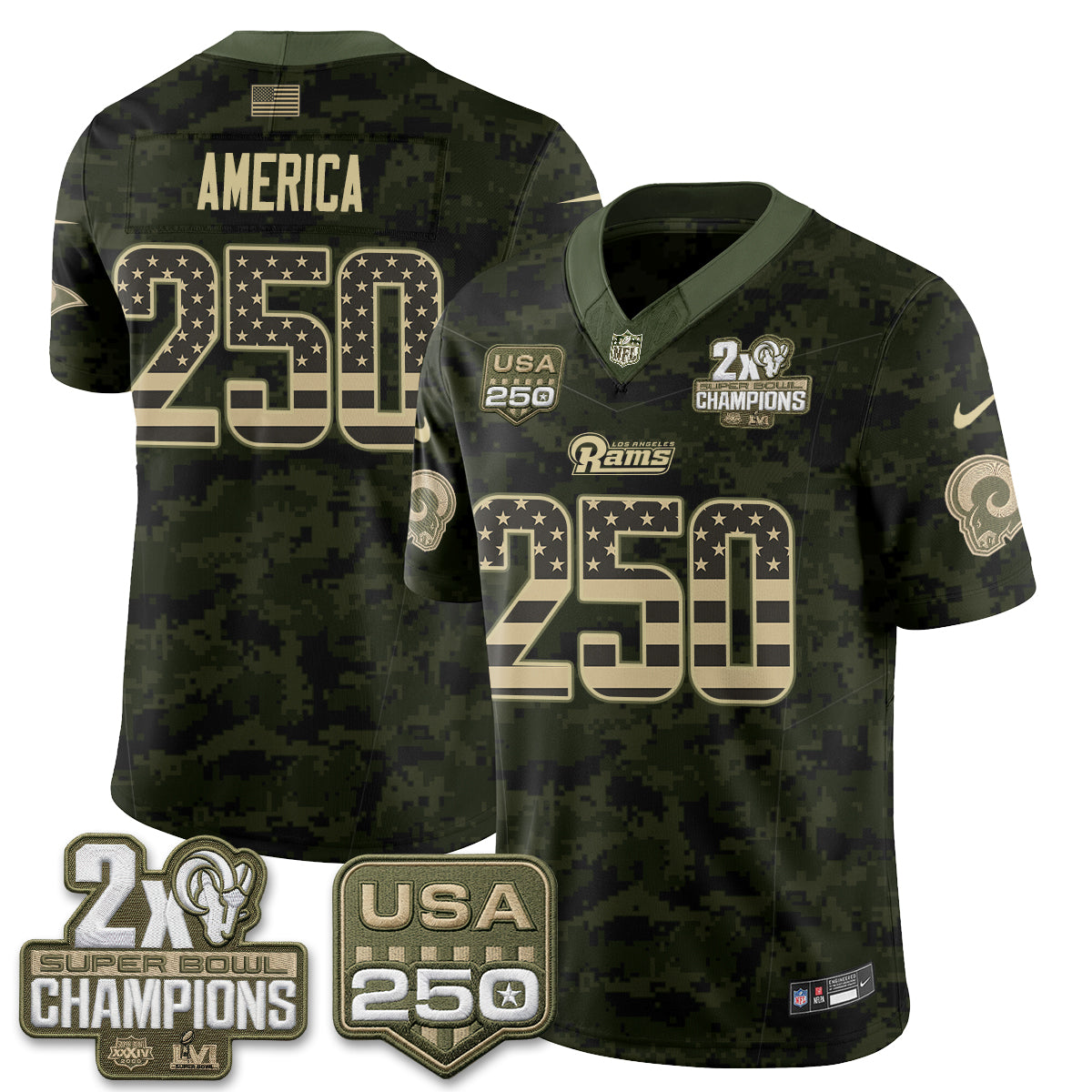 LAR 2026 Salute To Service Vapor Jersey - All Stitched