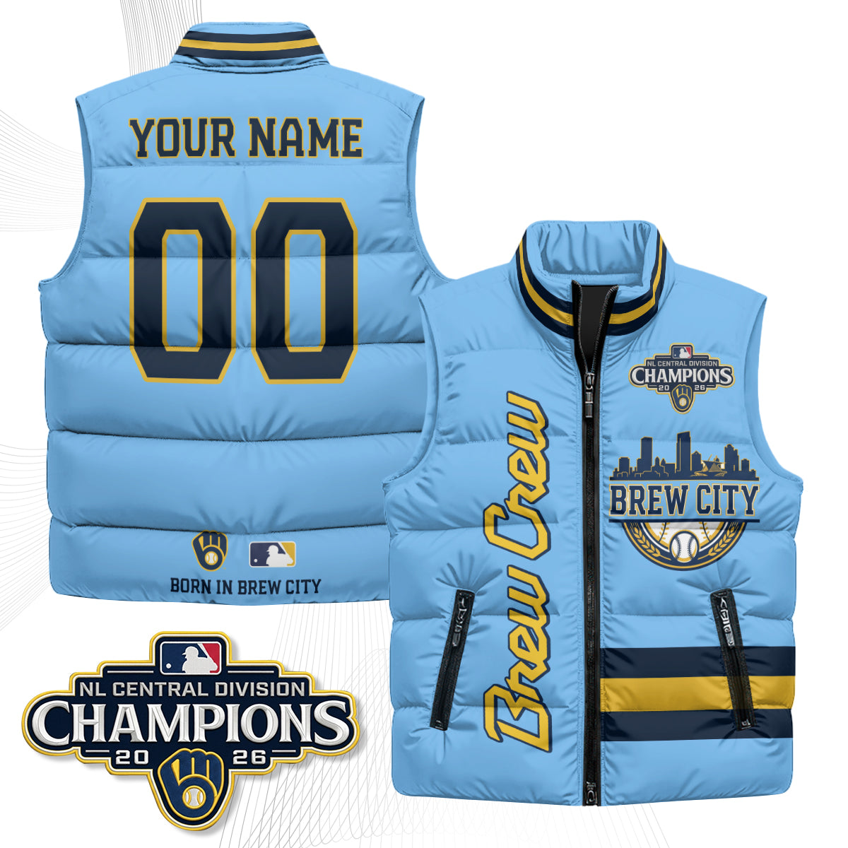 MIL "Brew City" Custom Puffer Vest - Printed V3