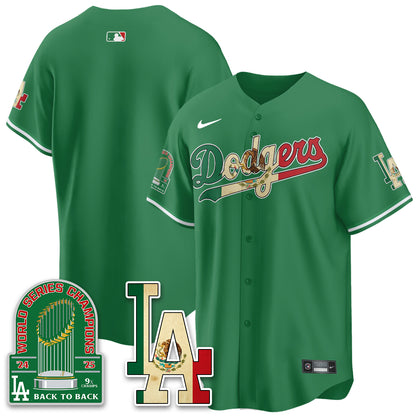 Los Angeles Dodgers Mexico Style Vapor Jersey- Stitched
