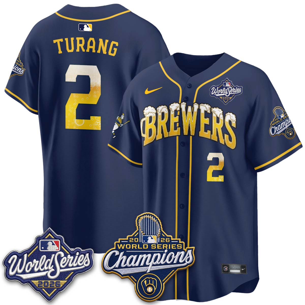 MIL "Pitcher & Pint" 2026 WS Champions Vapor Jersey - Stitched (#32 Tiktok)