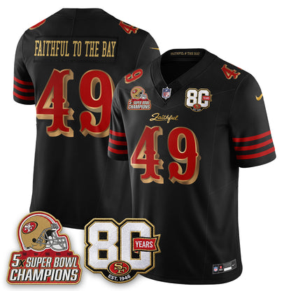 SF 80 Years & 5X Champs Rivalries Vapor Jersey - Stitched
