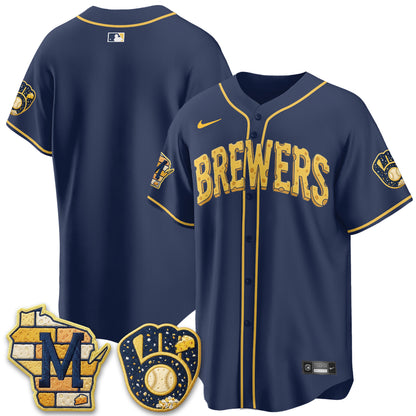Milwaukee Brewers Cheesehead Edition Vapor Limited Jersey - Stitched
