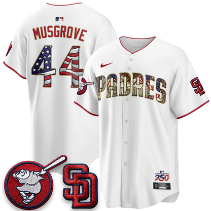 San Diego Padres 2026 Independence Day USA Vapor Limited Jersey - Stitched