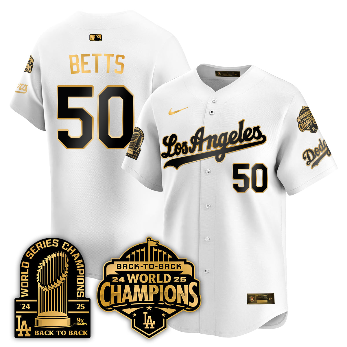 LAD Gold Collection Limited Gold Jersey - 9x & B2B Champs - All Stitched