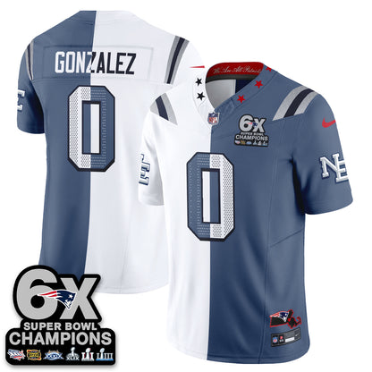 NE 6X Champs Rivalries Split Edition Vapor Jersey - Stitched (V2)