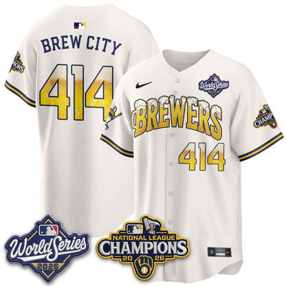 Milwaukee Brewers "Pitcher & Pint" 2026 NL Champions Vapor Jersey - Stitched