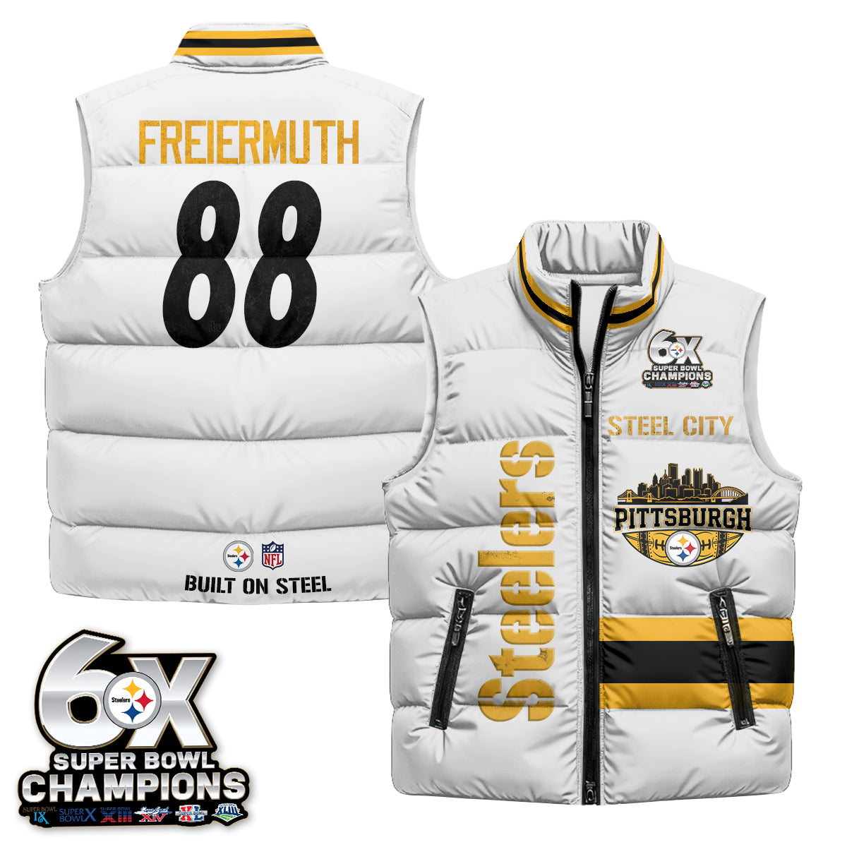 PIT "Steel City" Puffer Vest - Printed