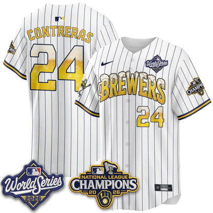 Milwaukee Brewers "Pitcher & Pint" 2026 NL Champions Vapor Jersey - Stitched
