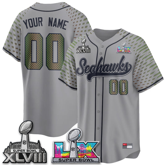 SEA S.Bowl Champs Baseball Vapor Custom Jersey - Stitched