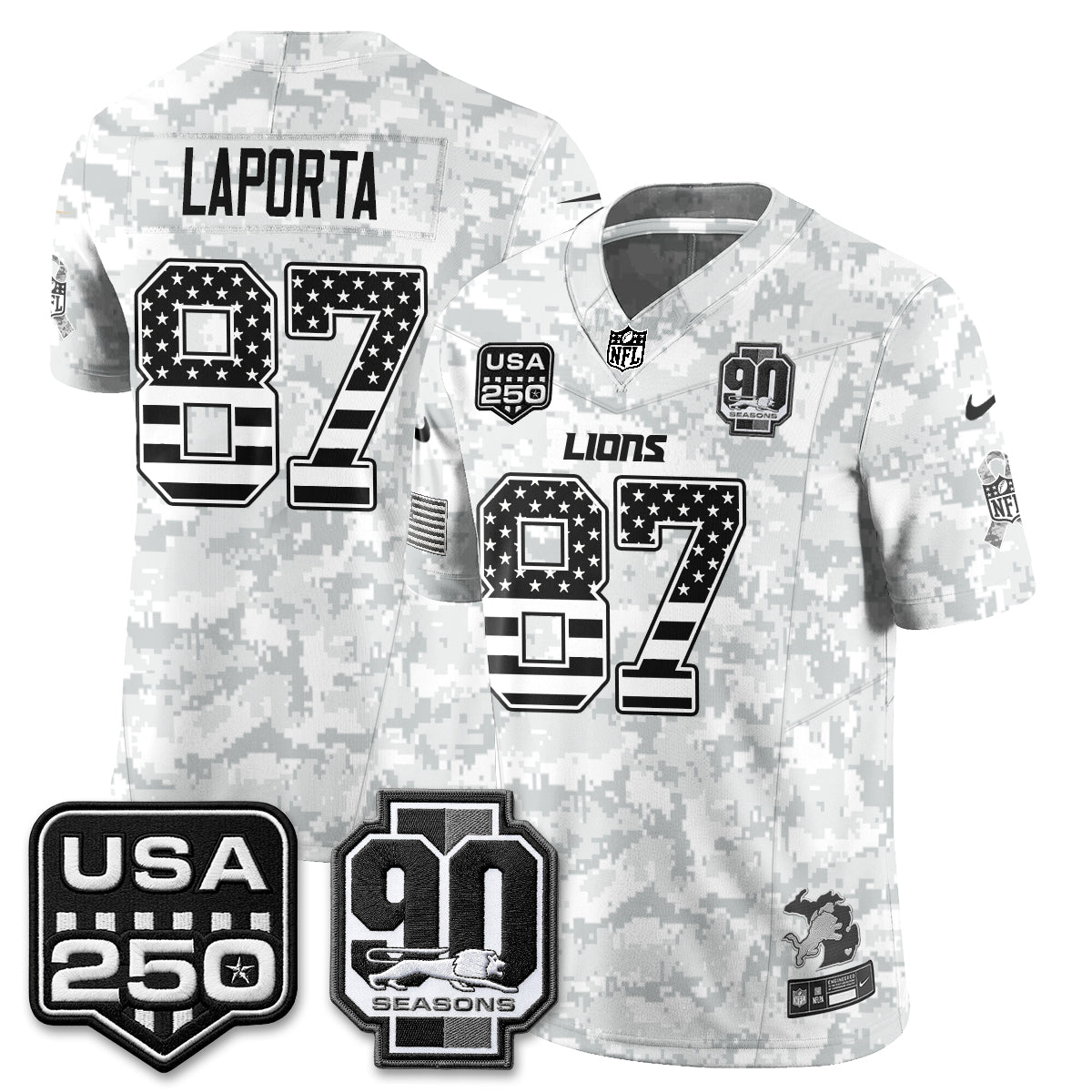 DET 2026 Salute to Service Vapor Jersey - Stitched