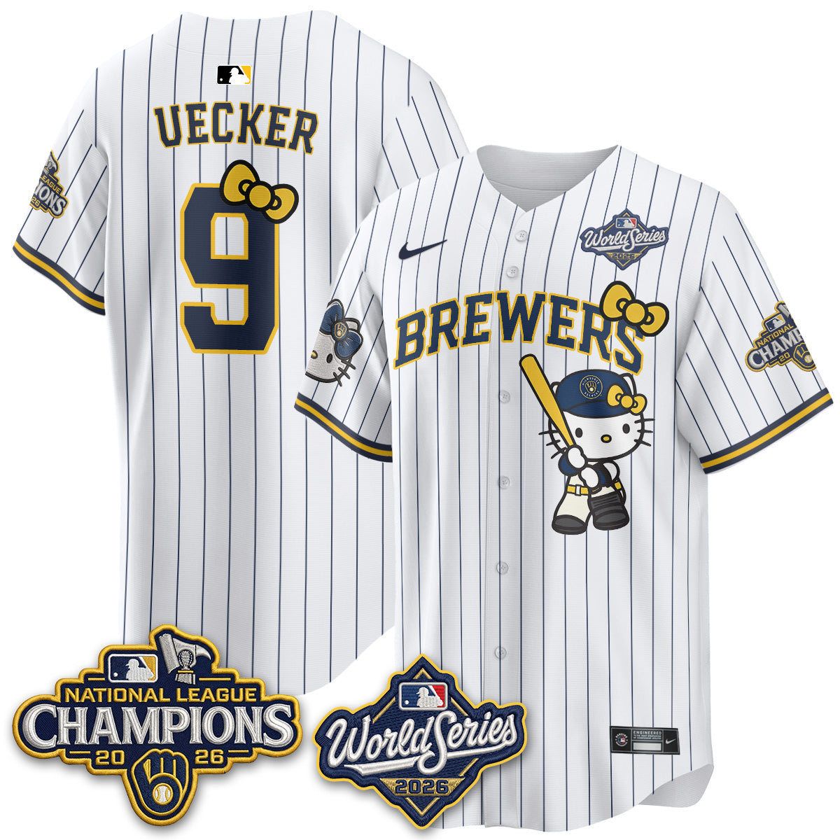 Milwaukee Brewers 2026 NL Champions x Meow KT Vapor Jersey - Stitched