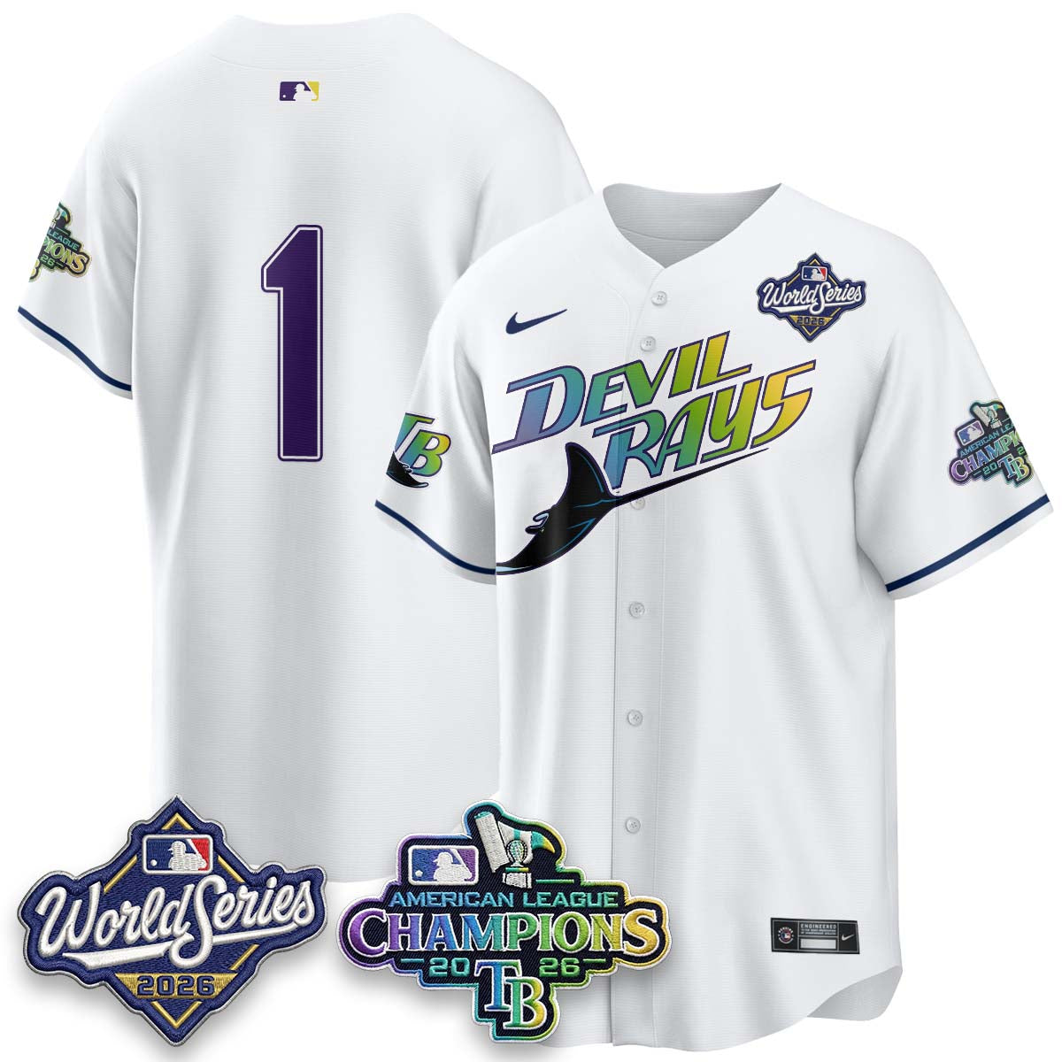 TB WS26 & AL Champions Throwback Jersey - Stitched