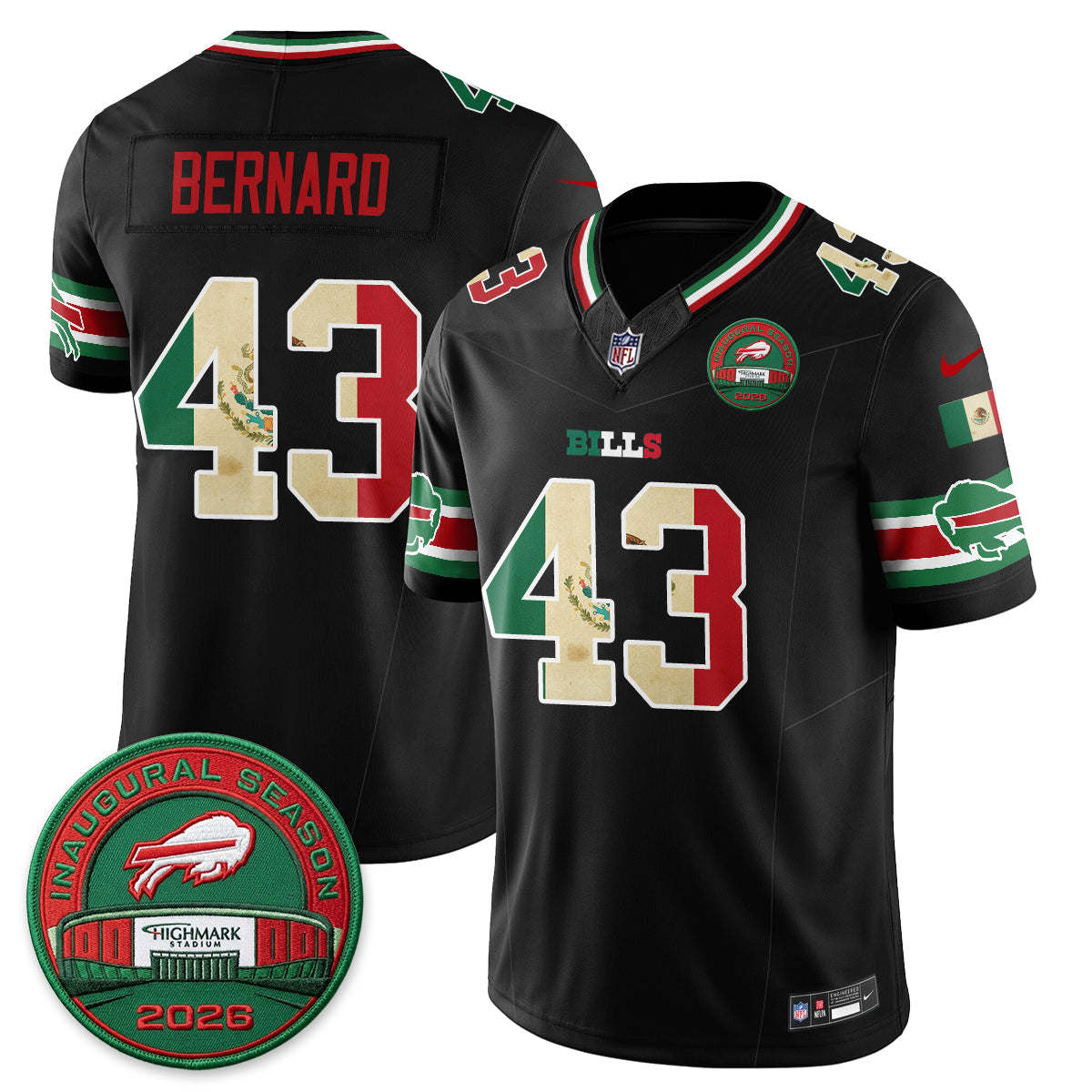 Buffalo Bills Mexico Edition Vapor Jersey - Stitched