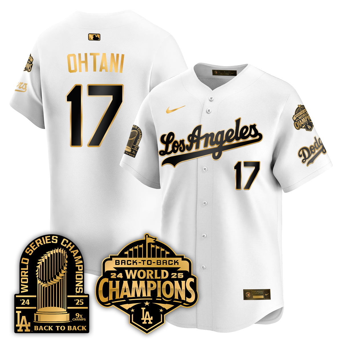 LAD Gold Collection Limited Gold Jersey - 9x & B2B Champs - All Stitched
