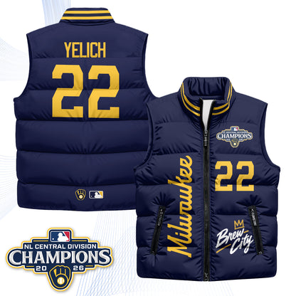 Milwaukee Brewers "Brew City" Puffer Vest V2 - Printed