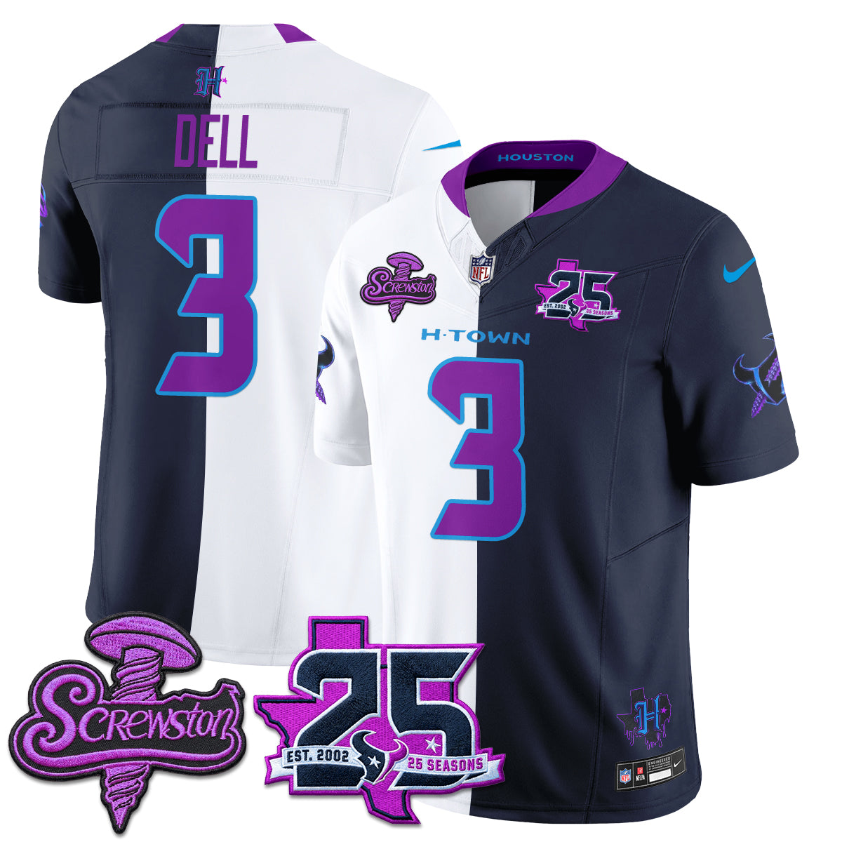 HOU DJ Screw Split Vapor Jersey - Stitched