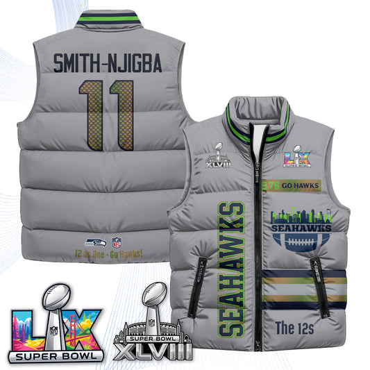 SEA "Go Hawks" Edition Puffer Vest - Printed