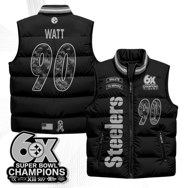 Pittsburgh Steelers 2026 Salute to Service Puffer Vest - Printed