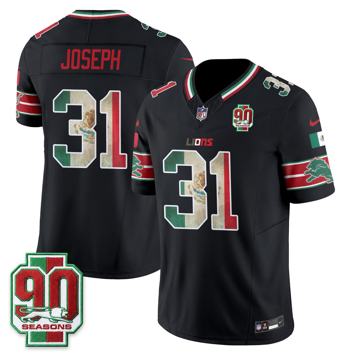 DET Mexico Edition Vapor Jersey - Stitched