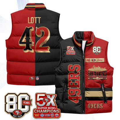 SF Faithful to The Bay Puffer Vest - Printed