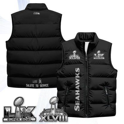 Seattle Seahawks 2026 Salute to Service Puffer Vest - Printed