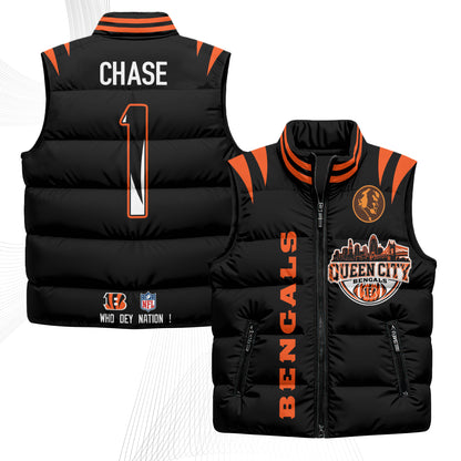 CIN John Madden Patch Puffer Vest - Printed