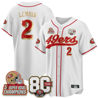 SF 80 Years & 5X Champs Vapor Baseball Jersey - Stitched