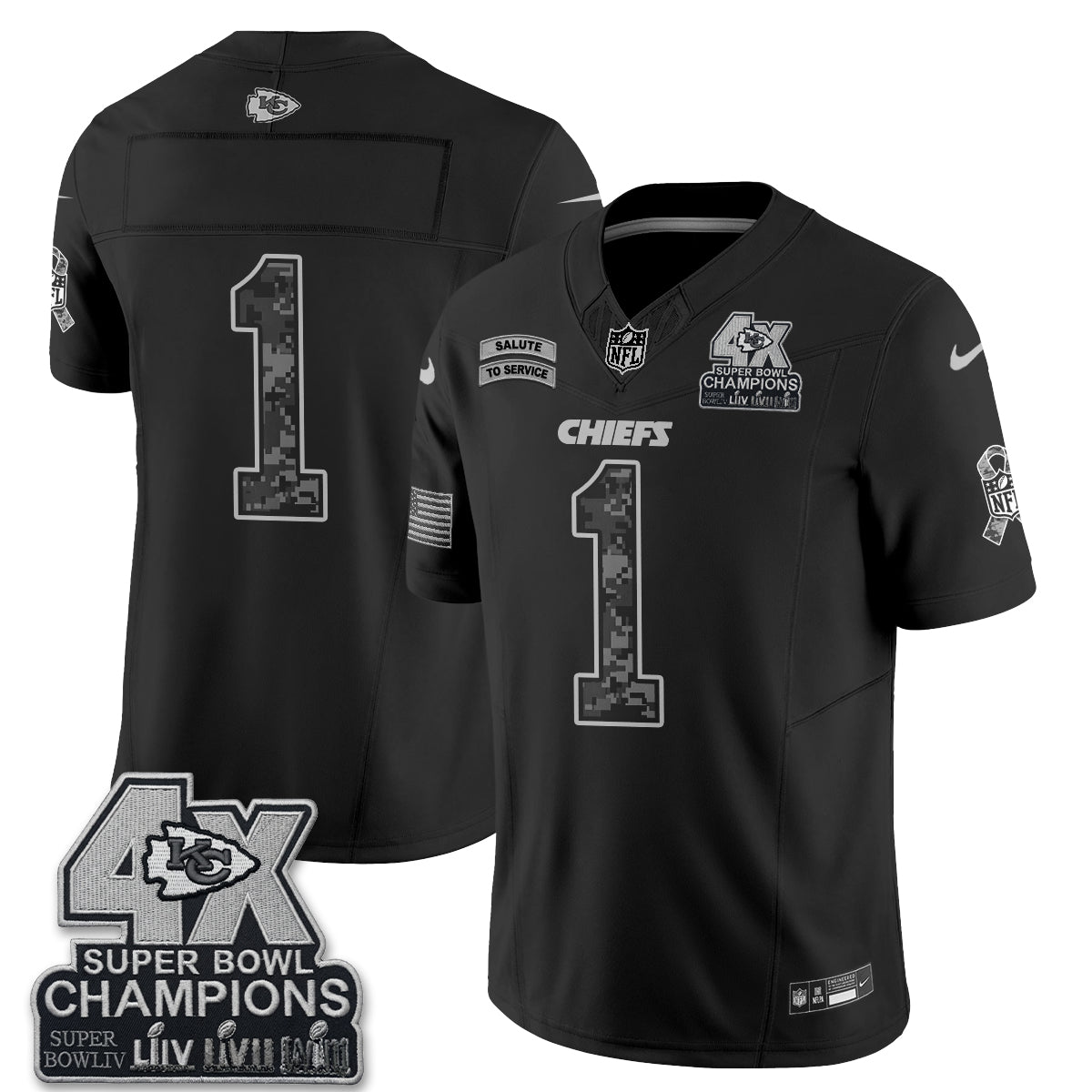 Kansas City Chiefs 2026 Salute to Service Vapor Jersey V2- Stitched