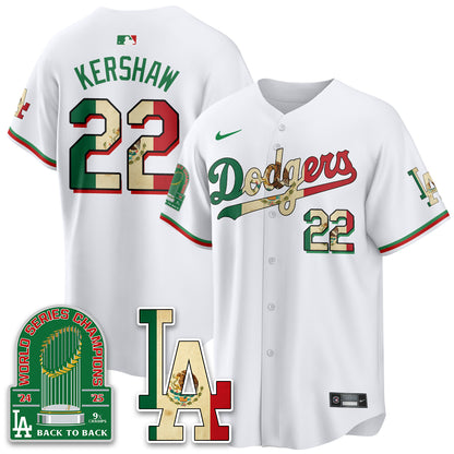 Los Angeles Dodgers Mexico Style Vapor Jersey- Stitched