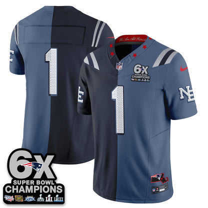 NE 6X Champs Rivalries Split Edition Vapor Jersey - Stitched (V2)