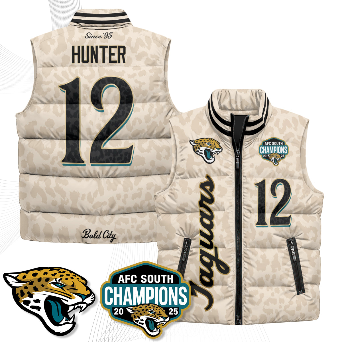 Jacksonville Jaguars 2026 Rivalries Puffer Vest - Printed
