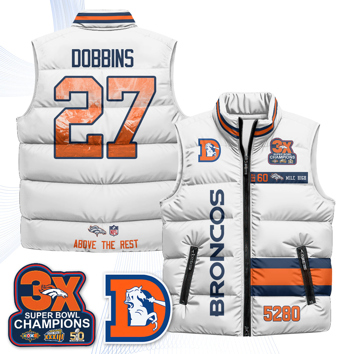 DEN "Mile High" Puffer Vest - Printed