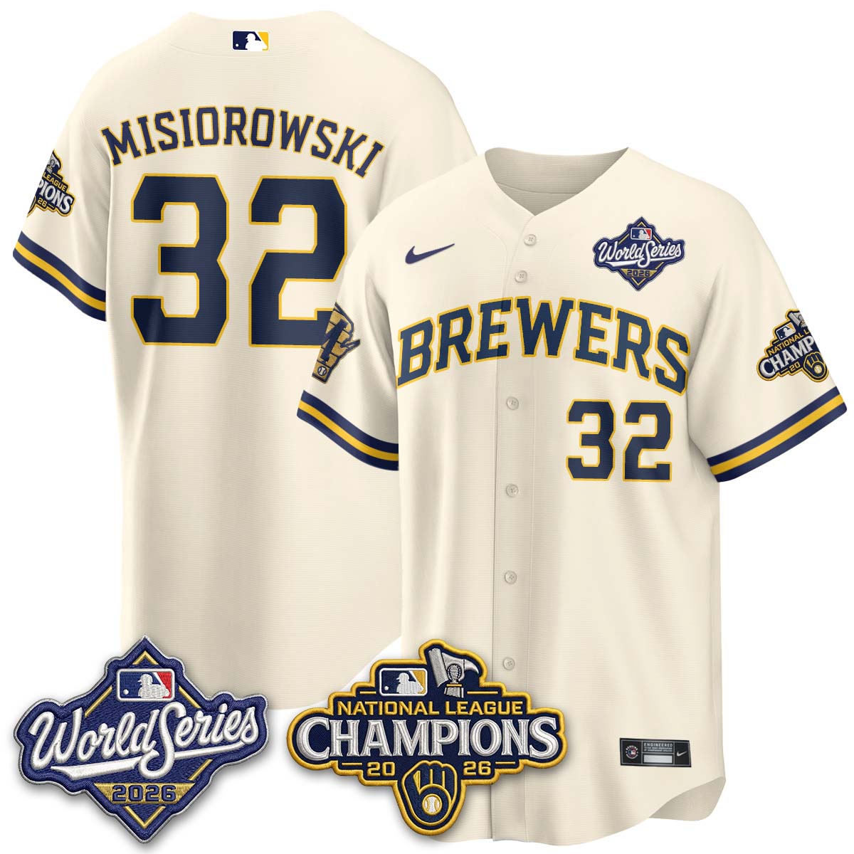 Milwaukee Brewers 2026 NL Champions Vapor Jersey - Stitched