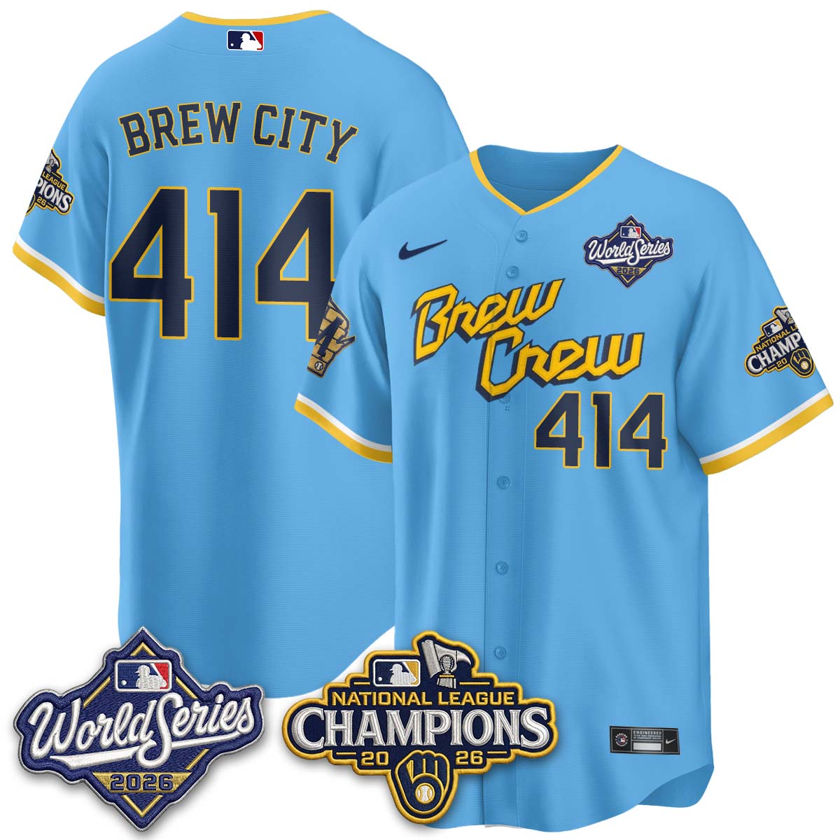 Milwaukee Brewers 2026 NL Champions Vapor Jersey - Stitched