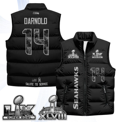 Seattle Seahawks 2026 Salute to Service Puffer Vest - Printed