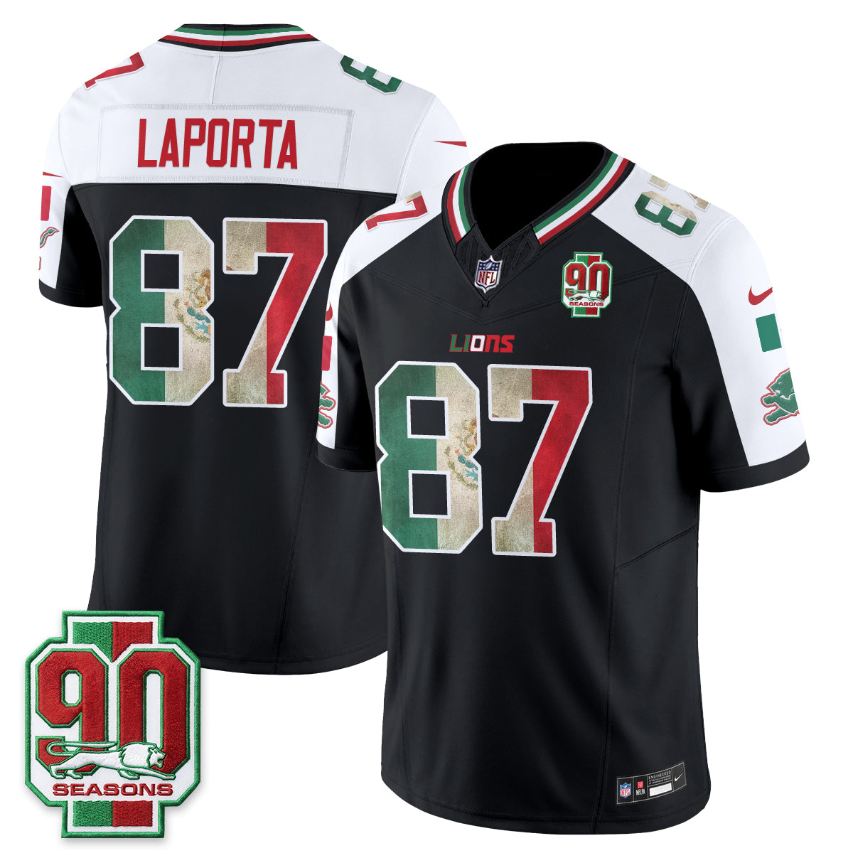 DET Mexico Edition Vapor Jersey - Stitched