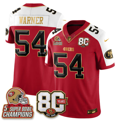 SF 80 Years & 5X Champs Vapor Jersey - Stitched