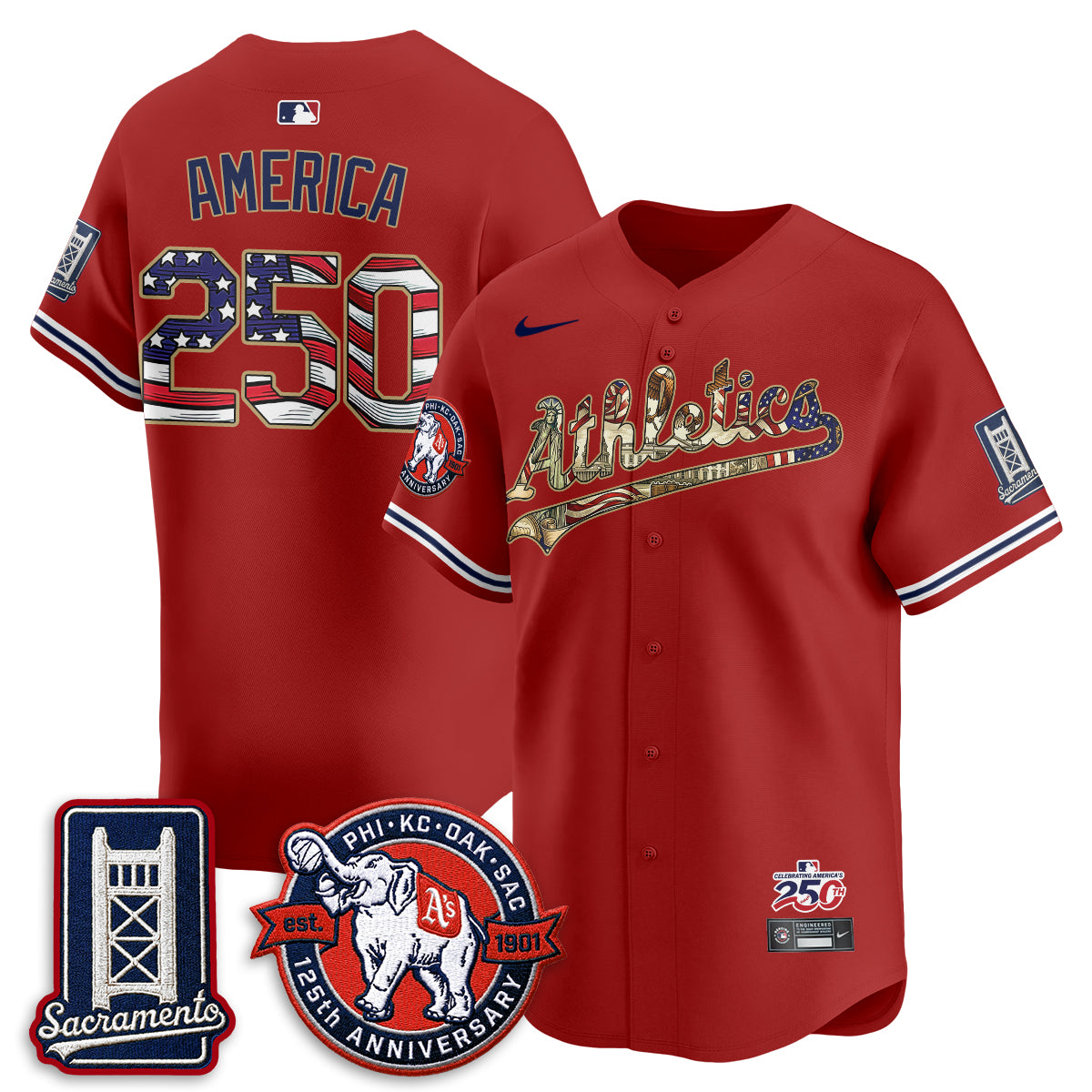 OAK  2026 Independence Day USA Vapor Jersey - Stitched