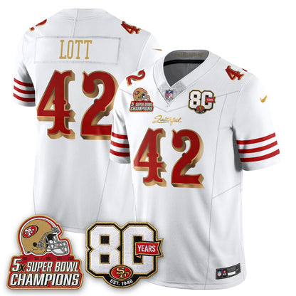 SF 80 Years & 5X Champs Rivalries Vapor Jersey - Stitched