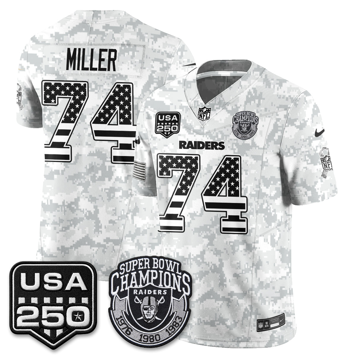 Las Vegas Raiders 2026 Salute to Service Edition Vapor Jersey - Stitched
