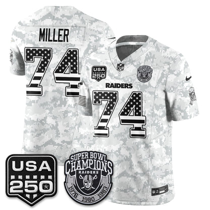 Las Vegas Raiders 2026 Salute to Service Edition Vapor Jersey - Stitched