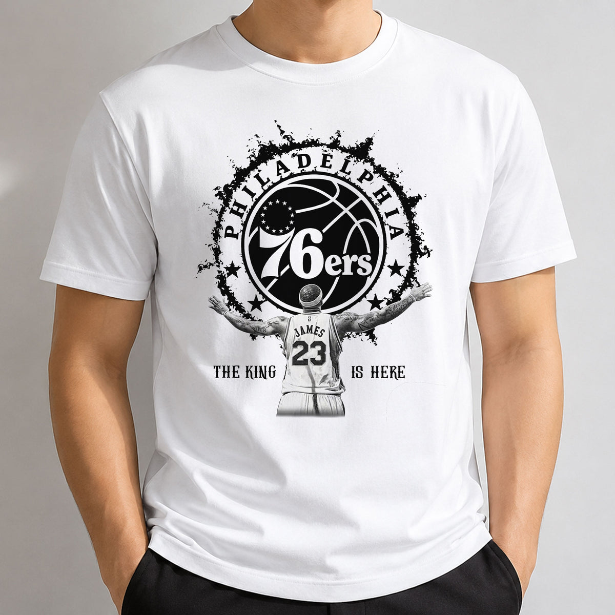 Philadelphia 76ers LeBron James #23 One Side Printed T-shirt V1