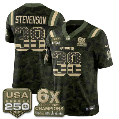 New England Patriots 2026 Salute to Service Edition Vapor Jersey - Stitched