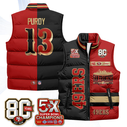 SF Faithful to The Bay Puffer Vest - Printed
