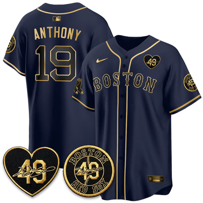 BOS Tim Wakefield Memorial Patch Vaper Premier Limited Gold Edition Jersey - Stitched