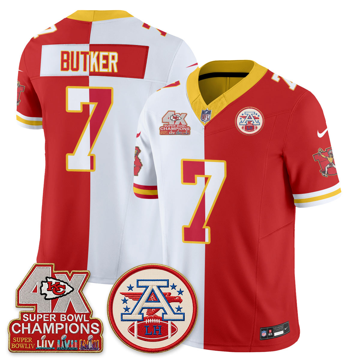 KC Throwback Split Vapor Jersey - Stitched