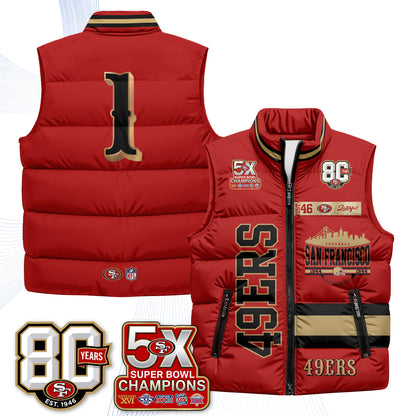 SF Faithful to The Bay Puffer Vest - Printed